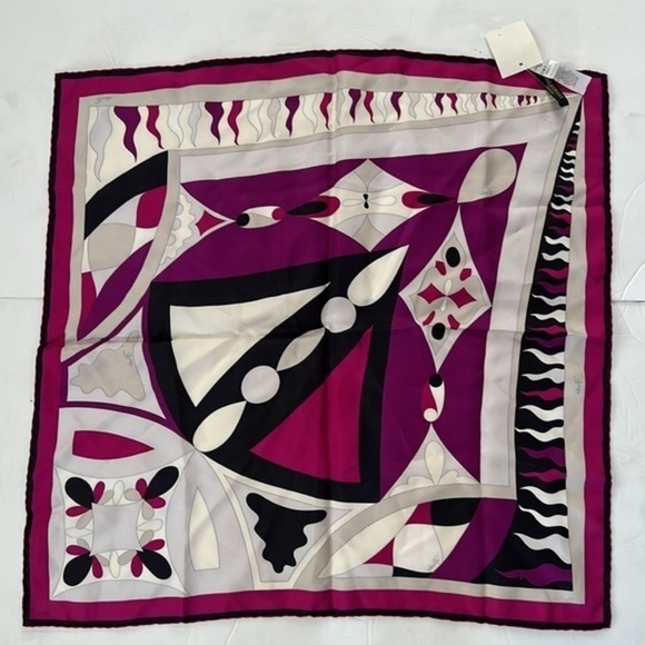 𝅺Emilio Pucci nwt bright color silk scarf abstract print - Picture 7 of 9